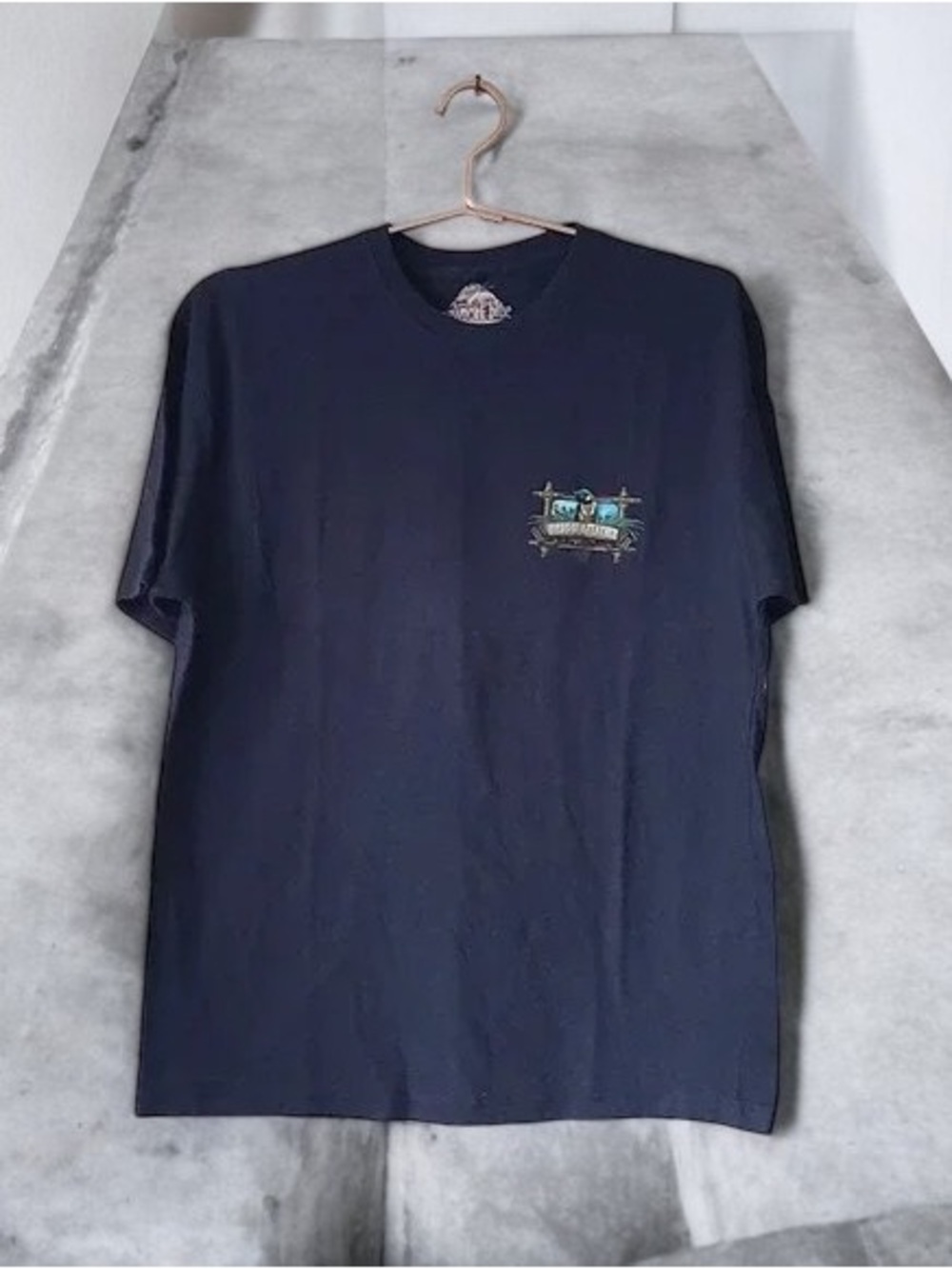 💖Men's Navy Short Sleeve Graphic Pocket Tee